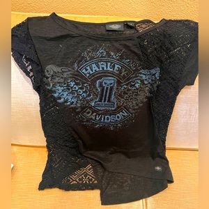 Harley Davidson women’s black lace detail shirt